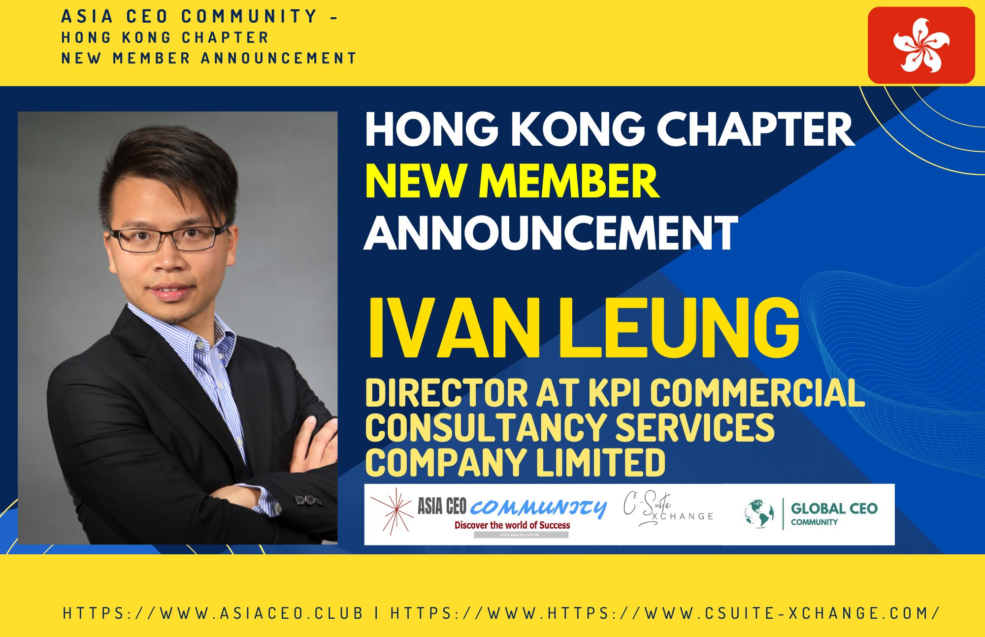 Portrait of Ivan Leung Wai Kwan from an Asia CEO Community member announcement